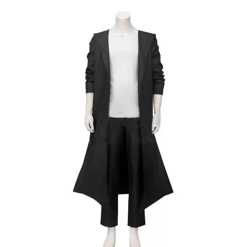 Solo Leveling - Costume de Cosplay Jinwoo Sung | Perruque et manteau noir long inspirés de l'Arise From The Shadow Hunter. Parfait pour les fans d'anime et les événements cosplay