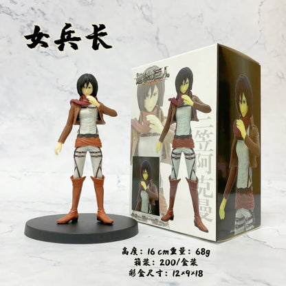 Figuras de Ataque a los Titanes de 16 cm | Figuras coleccionables que representan a Eren, Mikasa y Levi de Attack on Titan. Ideales para fanáticos y coleccionistas, estos modelos detallados traen el mundo del anime a tu espacio. 