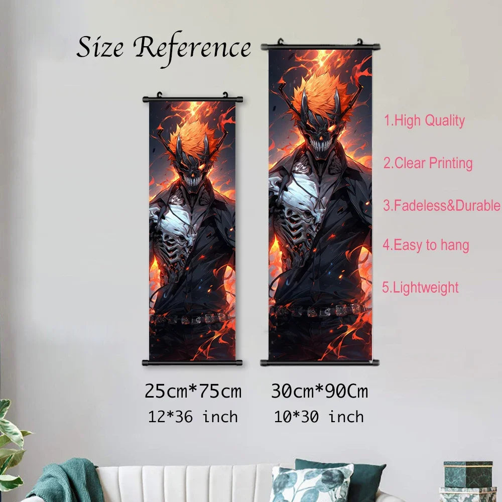 BLEACH Decorative Poster | Decorate your space with this wall poster featuring Kurosaki Ichigo. Ideal for fans, this canvas scroll adds an artistic touch to any interior