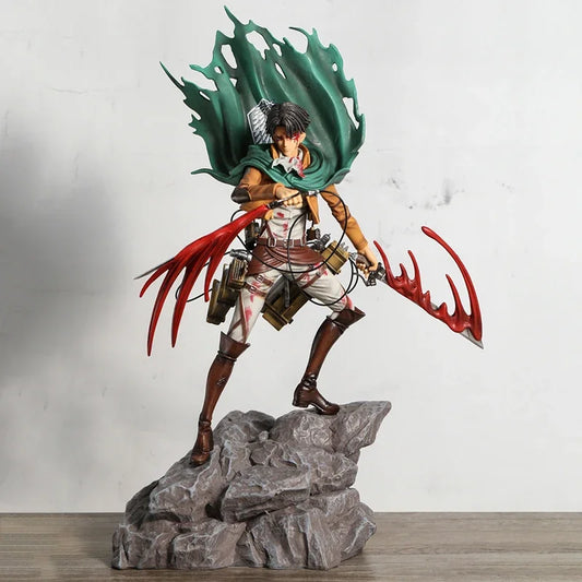 Figura Ataque a los Titanes de 31-36 cm | Figura que representa a Levi y Mikasa Ackerman del anime Attack on Titan. Modelo ideal para fans y coleccionistas, perfecto para decoración o como regalo. 