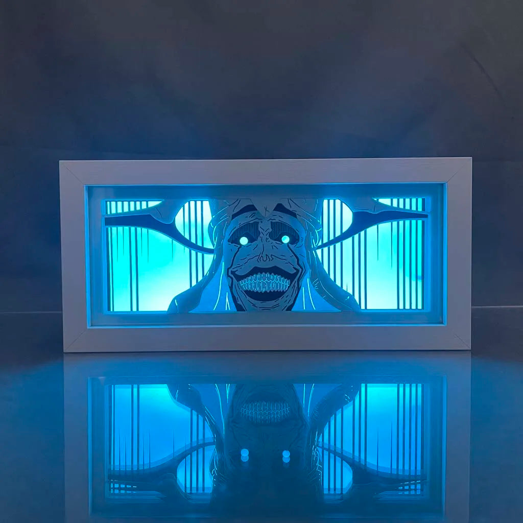 Solo Leveling LED Lightbox | Boîte lumineuse avec découpe en papier représentant le Monarch de Solo Leveling. Idéal comme décoration, jouet ou cadeau pour enfants et fans d'anime