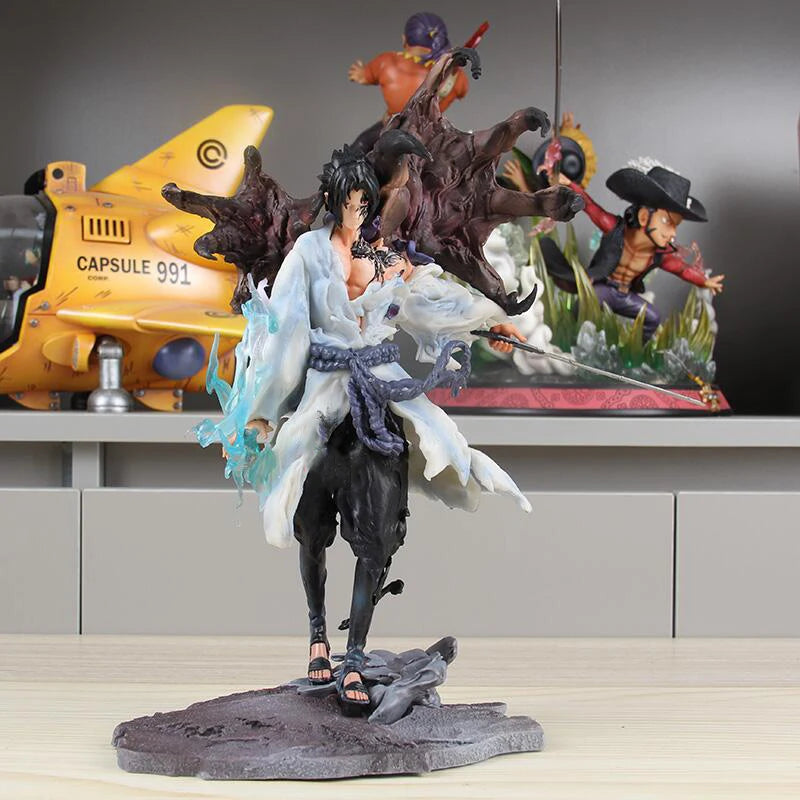 24cm Figurine Naruto | Figurine sur support de Sasuke Uchiha , modèle de collection idéale pour la décoration d'intérieur. Un incontournable pour les fans de Naruto