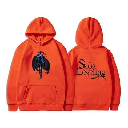 Solo Leveling Sweatshirt | Autumn fleece hoodie with Sung Jin-Woo graphic print. Oversized style, Harajuku streetwear, unisex, ideal for manga and anime fans