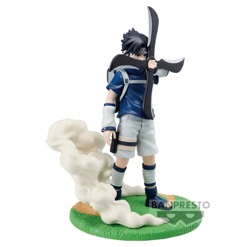 Figura Bandai Banpresto de 12 cm (Edición Memorable Saga) Naruto | Modelo de acción anime de Sasuke Uchiha, adorno coleccionable de PVC. Un regalo perfecto para los fans de Naruto y los niños.