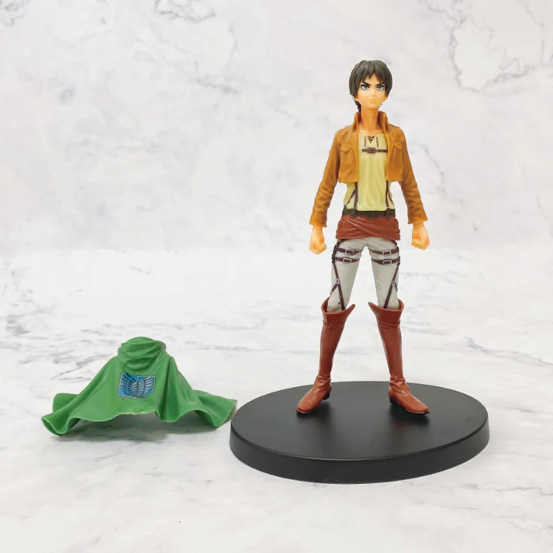 Figuras de Ataque a los Titanes de 16 cm | Figuras coleccionables que representan a Eren, Mikasa y Levi de Attack on Titan. Ideales para fanáticos y coleccionistas, estos modelos detallados traen el mundo del anime a tu espacio. 