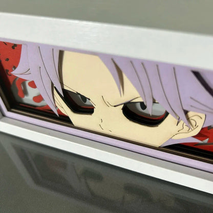 Cadre Lumineux LED 3D Fairy Tail découpe en papier de Natsu Dragnir, parfaite pour la décoration de chambre ou comme cadeau d'anniversaire