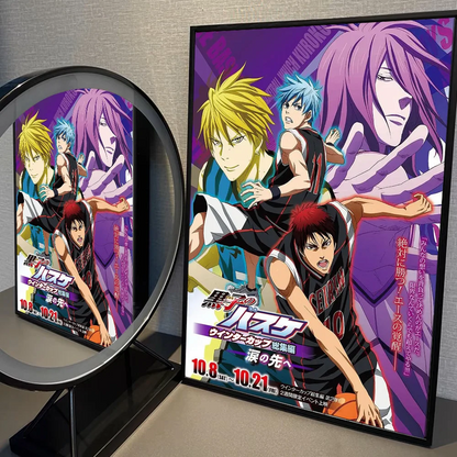 Posters Anime Kuroko No Basket | Stickers en papier blanc adhésif, parfaits pour décorer chambres, cafés ou bars avec un style kawaii. Idéal pour les fans d'anime
