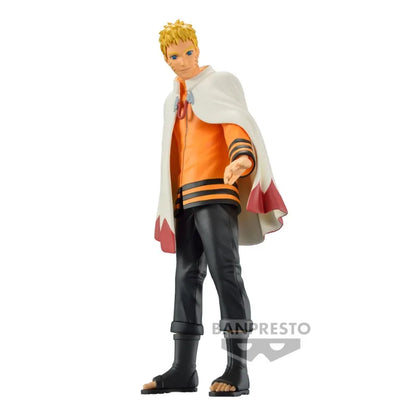 Figura Bandai Banpresto de 11-17 cm (Edición 20 aniversario de Naruto) | Figura de PVC de Naruto Uzumaki. Este modelo representa a Naruto con su traje "Fire Shadow Hokage" y en versión adolescente, ideal para coleccionistas y fans de Naruto.