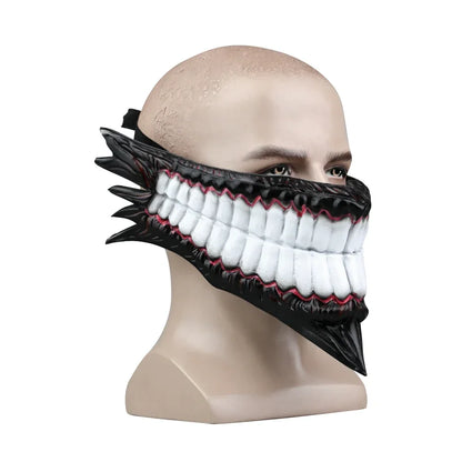 Máscara de miedo inspirada en el personaje Okarun de Dan Da Dan. Perfecto para Halloween, disfraces o eventos de cosplay. ¡Tamaño adulto, ideal para completar tu disfraz e impresionar a los fans del anime!