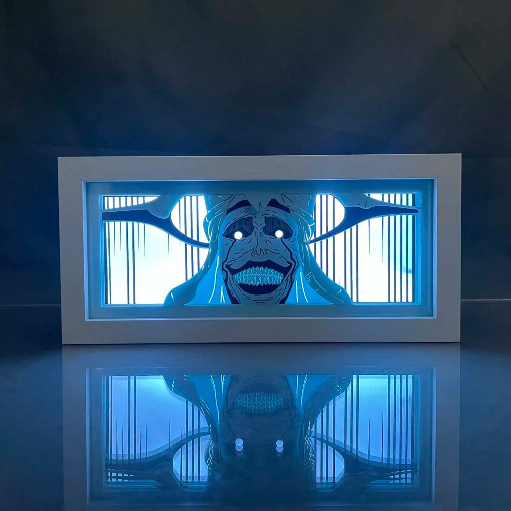 Solo Leveling LED Lightbox | Boîte lumineuse avec découpe en papier représentant le Monarch de Solo Leveling. Idéal comme décoration, jouet ou cadeau pour enfants et fans d'anime