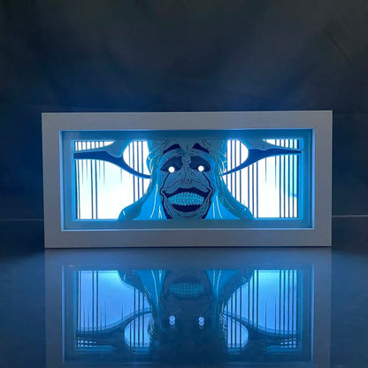 Solo Leveling LED Lightbox | Boîte lumineuse avec découpe en papier représentant le Monarch de Solo Leveling. Idéal comme décoration, jouet ou cadeau pour enfants et fans d'anime