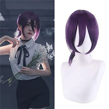 Cosplay Chainsaw Man | Tenue complète de cosplay inspirée de Reze, comprenant une chemise, une cravate courte et une perruque. Parfait pour Halloween, événements cosplay ou fans de l'anime. Style fidèle et détaillé pour une immersion totale