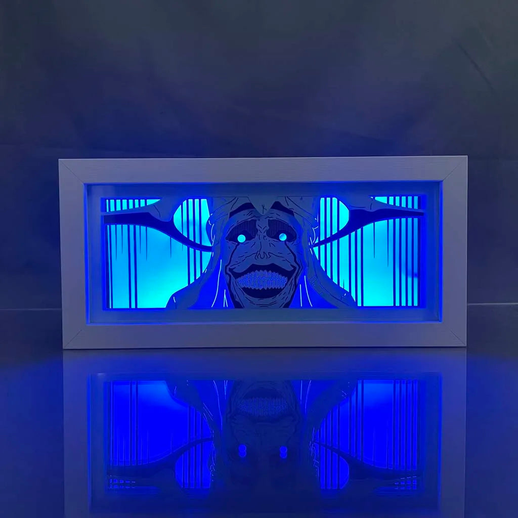 Solo Leveling LED Lightbox | Boîte lumineuse avec découpe en papier représentant le Monarch de Solo Leveling. Idéal comme décoration, jouet ou cadeau pour enfants et fans d'anime