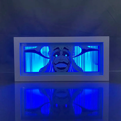 Solo Leveling LED Lightbox | Boîte lumineuse avec découpe en papier représentant le Monarch de Solo Leveling. Idéal comme décoration, jouet ou cadeau pour enfants et fans d'anime