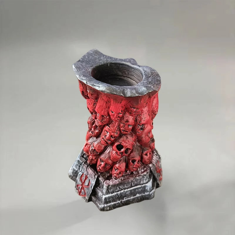 Porte-Bougie en résine avec support inspiré de l'univers de BERSERK, idéale pour les décorations d'Halloween ou thématiques. Cadeau parfait pour les amateurs d'anime et d'objets uniques