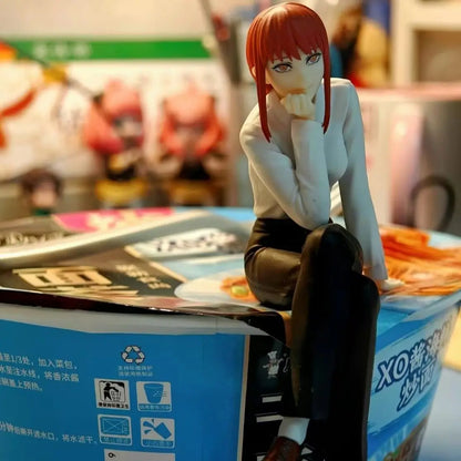14cm Figurine Noodle Stopper Chainsaw Man | Modèle en PVC de Makima, parfait pour les fans d'anime. Idéal comme décoration, cadeau d'anniversaire ou pour collection