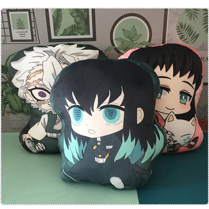 Small plush pillow inspired by Demon Slayer. Perfect for decorating your home. An adorable souvenir and a creative gift for anime fans. 