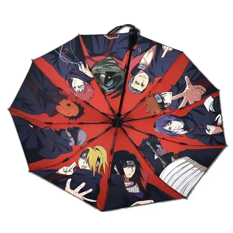 28.5*3*3cm Parapluie Naruto avec mécanisme automatique personnages du village de konoha et de l'akatsuki