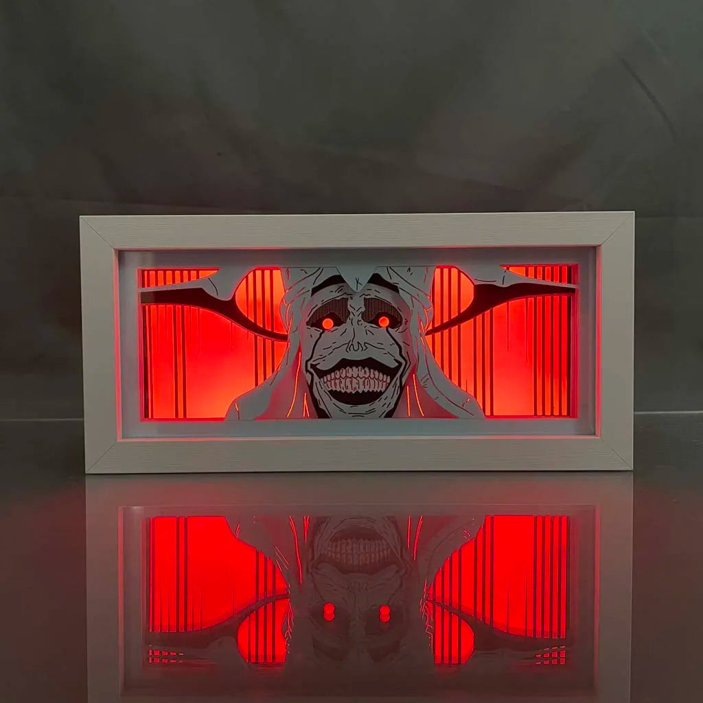 Solo Leveling LED Lightbox | Boîte lumineuse avec découpe en papier représentant le Monarch de Solo Leveling. Idéal comme décoration, jouet ou cadeau pour enfants et fans d'anime