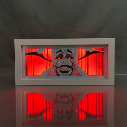 Solo Leveling LED Lightbox | Boîte lumineuse avec découpe en papier représentant le Monarch de Solo Leveling. Idéal comme décoration, jouet ou cadeau pour enfants et fans d'anime