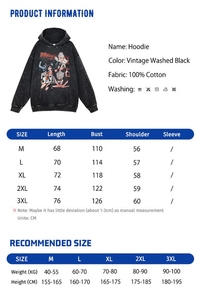 Hoodie vintage lavé inspiré de Dan Da Dan, un incontournable pour les fans du manga. Avec son design oversize et son style streetwear. Confortable et stylé, il est parfait pour les hommes et les femmes qui souhaitent afficher leur amour pour l'anime