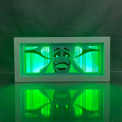 Solo Leveling LED Lightbox | Boîte lumineuse avec découpe en papier représentant le Monarch de Solo Leveling. Idéal comme décoration, jouet ou cadeau pour enfants et fans d'anime