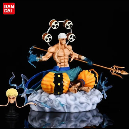 30cm One Piece Figure | Enel with Double Head PVC figure representing Enel, the god of lightning, with two interchangeable expressions. Ideal for One Piece fans, this collectible statue is perfect as a decoration or gift 