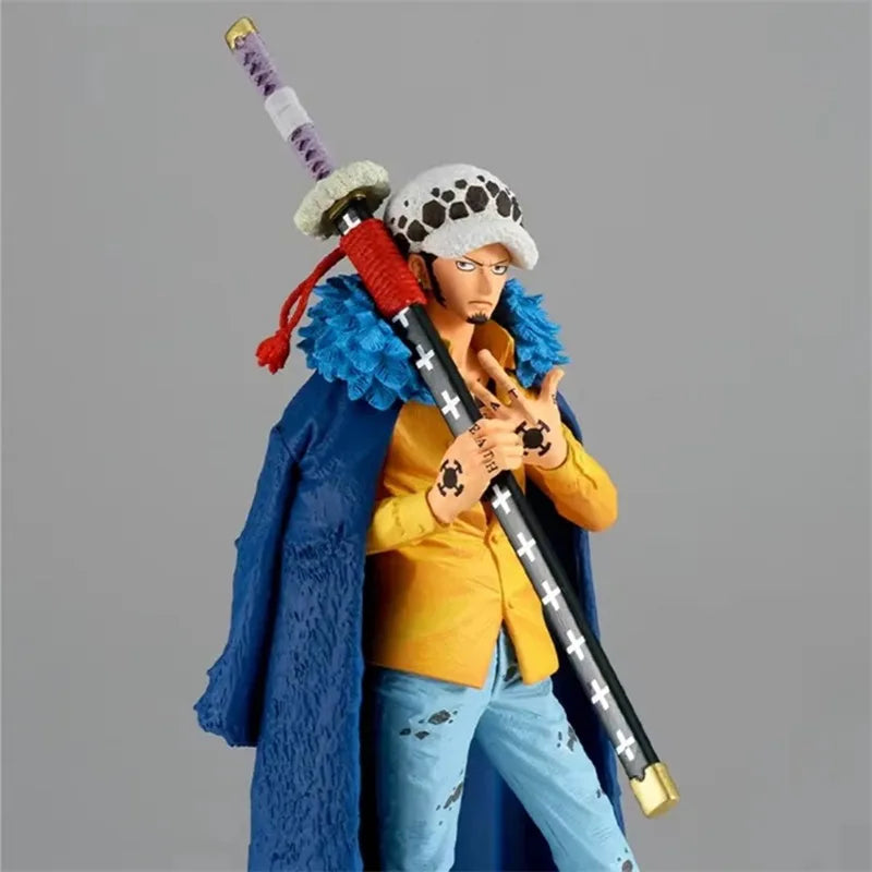 23cm BANDAI One Piece Figure | Bandai Banpresto PVC figure of Trafalgar D. Water Law, King of Artist edition. Perfect for fans and collectors