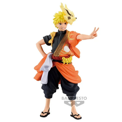 16cm Bandai Banpresto Figure (Naruto 20th Anniversary Clothing Limited Edition) | Figures representing Uchiha Sasuke and Uzumaki Naruto, celebrating the 20th anniversary of Naruto Shippûden. Detailed models, perfect for fans and collectors