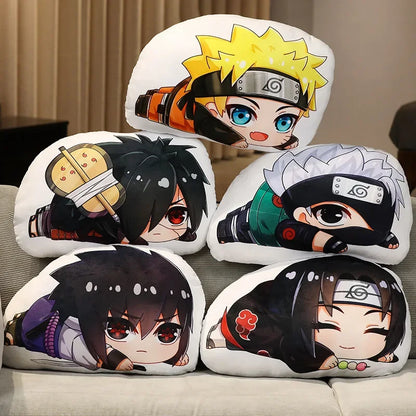 42*27cm Coussin Poupées Anime Naruto : adorables figurines de Sasuke, Kakashi, Itachi et Uzumaki Naruto. Parfait pour les fans de Kawaii !