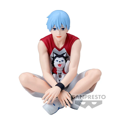 Figuras BANDAI BANPRESTO Kuroko's Basketball ÚLTIMO PARTIDO | Figuras de anime de Kuroko, Kagami, Aomine, Akashi, Murasakibara, Kise y Midorima en pose informal con el cachorro Kuro Junior. Ideal para aficionados y coleccionistas.