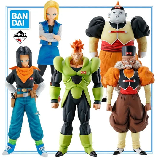 BANDAI Original Anime Dragon Ball EX Ichiban Kuji The Horror Of Androids ANDROID 16 17 18 19 20 PVC Action Figure Model Toys