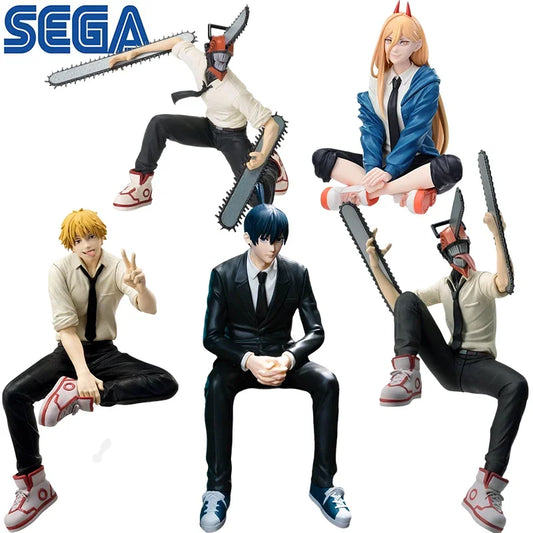 Figura de hombre de motosierra Chokonose Original SEGA PM de 14-15cm | Maquetas de PVC que representan a Power, Denji y Hayakawa Aki. Perfecto como regalo, decoración de escritorio o coleccionable para los fans del anime Chainsaw Man.