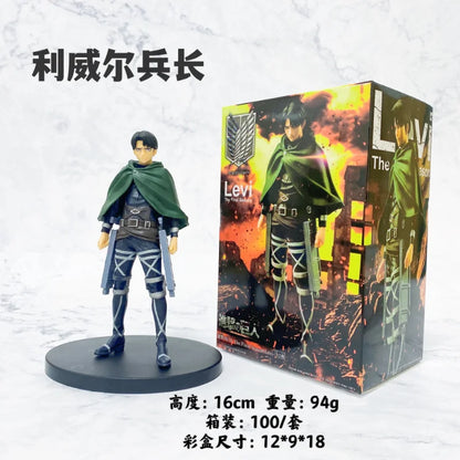 Figuras de Ataque a los Titanes de 16 cm | Figuras coleccionables que representan a Eren, Mikasa y Levi de Attack on Titan. Ideales para fanáticos y coleccionistas, estos modelos detallados traen el mundo del anime a tu espacio. 