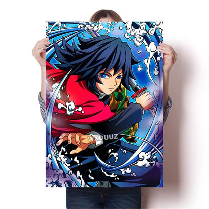 Demon Slayer Wall Poster | Demon Slayer Decorative Poster, ideal for beautifying the walls of your bedroom, living room, cafe or children's space. Quality canvas print, perfect for adding a touch of classic Japanese art to your interior 