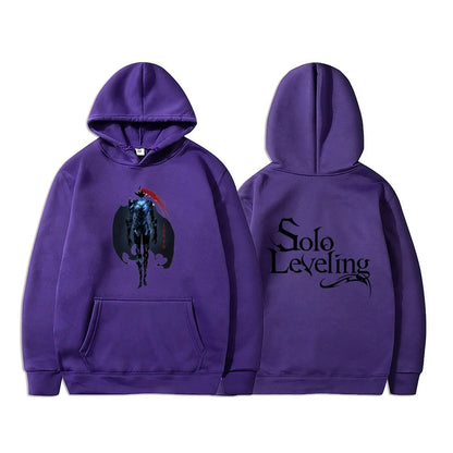 Solo Leveling Sweatshirt | Autumn fleece hoodie with Sung Jin-Woo graphic print. Oversized style, Harajuku streetwear, unisex, ideal for manga and anime fans