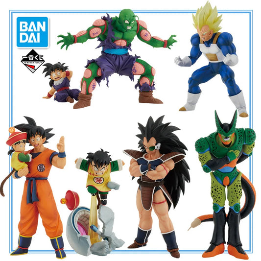 Original Bandai Dragon Ball Ichiban Kuji Raditz Goku Gohan Piccolo Vegeta Cell Anime Action Figure PVC Collection Model Toy Gift