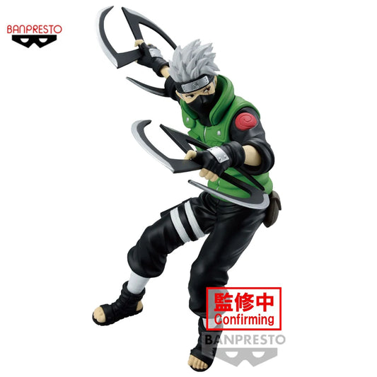 Figura Banpresto Original Bandai de 13cm | Modelo en PVC de Kakashi Hatake. Ideal para decoración de escritorio o como regalo para niños y fanáticos del anime.