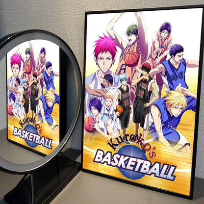 Posters Anime Kuroko No Basket | Stickers en papier blanc adhésif, parfaits pour décorer chambres, cafés ou bars avec un style kawaii. Idéal pour les fans d'anime