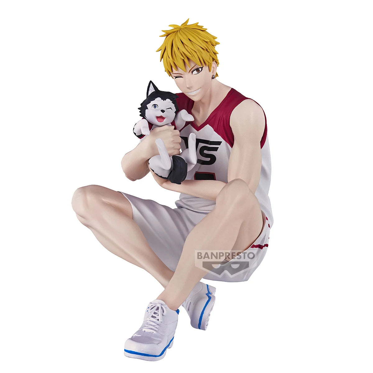 Figuras BANDAI BANPRESTO Kuroko's Basketball ÚLTIMO PARTIDO | Figuras de anime de Kuroko, Kagami, Aomine, Akashi, Murasakibara, Kise y Midorima en pose informal con el cachorro Kuro Junior. Ideal para aficionados y coleccionistas.