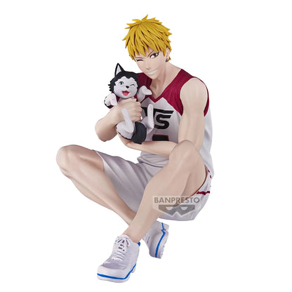 Figuras BANDAI BANPRESTO Kuroko's Basketball ÚLTIMO PARTIDO | Figuras de anime de Kuroko, Kagami, Aomine, Akashi, Murasakibara, Kise y Midorima en pose informal con el cachorro Kuro Junior. Ideal para aficionados y coleccionistas.