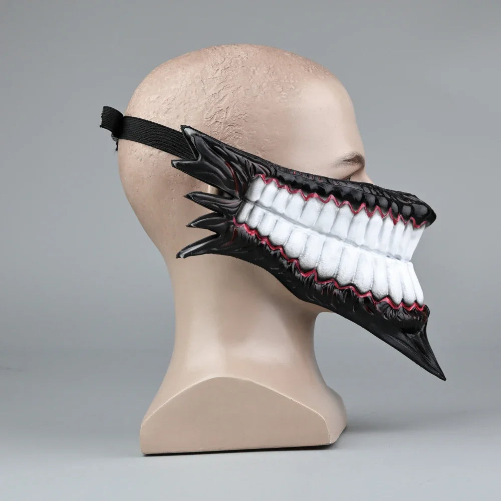 Máscara de miedo inspirada en el personaje Okarun de Dan Da Dan. Perfecto para Halloween, disfraces o eventos de cosplay. ¡Tamaño adulto, ideal para completar tu disfraz e impresionar a los fans del anime!
