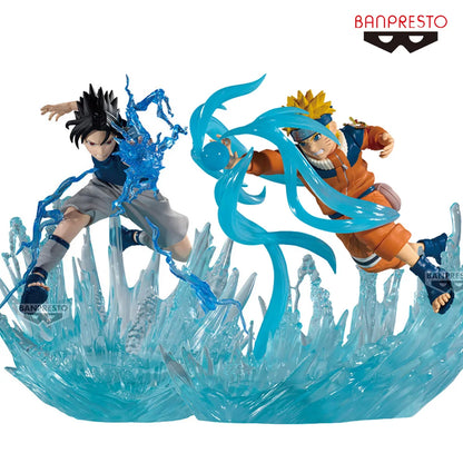 Figura 12cm Bandai Banpresto Edición Combinada Batalla | Figuras de acción originales de Sasuke Uchiha y Naruto Uzumaki en pleno combate. Modelos decorativos perfectos para aficionados y niños.