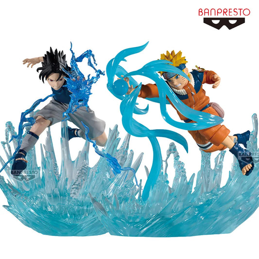 Figura 12cm Bandai Banpresto Edición Combinada Batalla | Figuras de acción originales de Sasuke Uchiha y Naruto Uzumaki en pleno combate. Modelos decorativos perfectos para aficionados y niños.