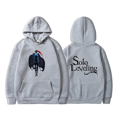 Solo Leveling Sweatshirt | Autumn fleece hoodie with Sung Jin-Woo graphic print. Oversized style, Harajuku streetwear, unisex, ideal for manga and anime fans