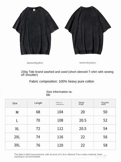 Baki Hanma Unisex Cotton T-Shirt, Harajuku Style. Washed T-Shirt, Perfect for Summer and Casual Streetwear Fashion