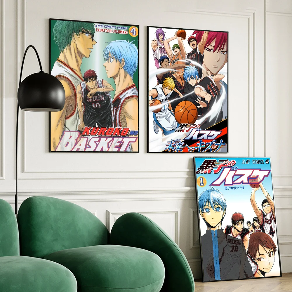 Posters Anime Kuroko No Basket | Stickers en papier blanc adhésif, parfaits pour décorer chambres, cafés ou bars avec un style kawaii. Idéal pour les fans d'anime