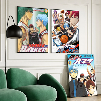 Posters Anime Kuroko No Basket | Stickers en papier blanc adhésif, parfaits pour décorer chambres, cafés ou bars avec un style kawaii. Idéal pour les fans d'anime