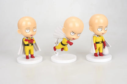 Figura One Punch Man de 10 cm | Figuras que representan a Saitama en 3 poses diferentes. Ideal para coleccionistas y fanáticos de One Punch Man. Perfecto como decoración o regalo.