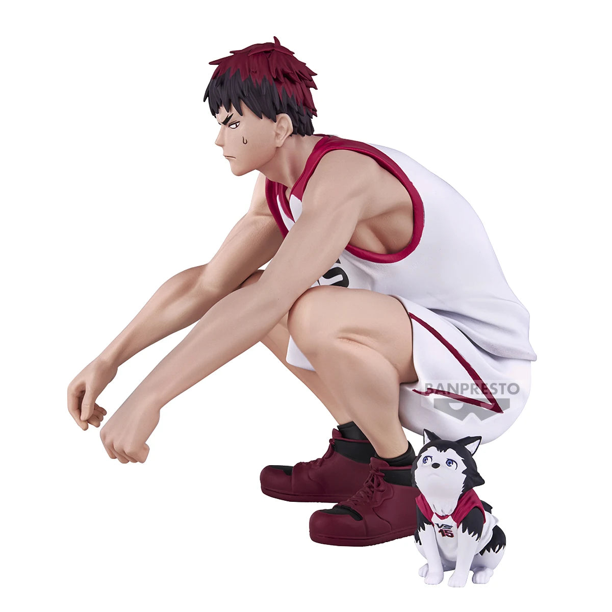 Figuras BANDAI BANPRESTO Kuroko's Basketball ÚLTIMO PARTIDO | Figuras de anime de Kuroko, Kagami, Aomine, Akashi, Murasakibara, Kise y Midorima en pose informal con el cachorro Kuro Junior. Ideal para aficionados y coleccionistas.